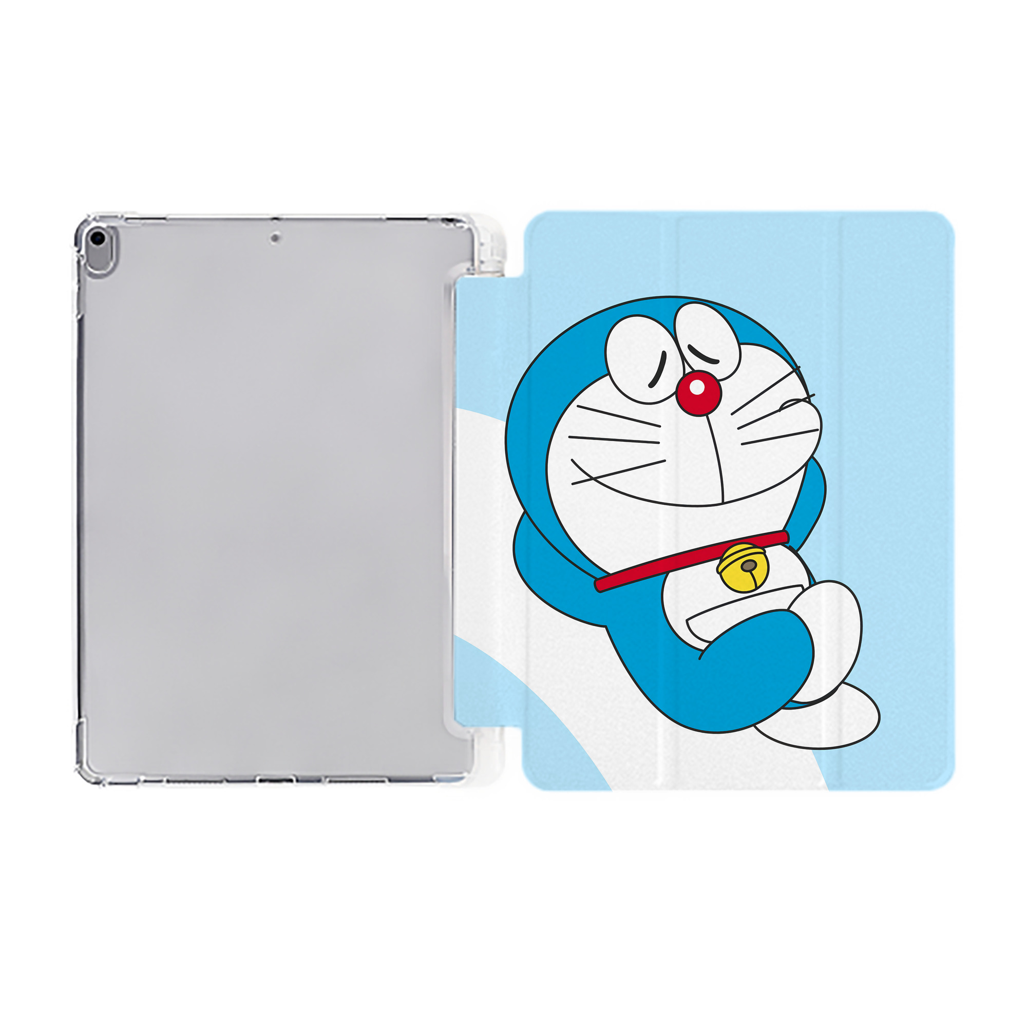 （画像用） ドラえもん Doraemon IPad ケース ペン収納付き 三つ折りスタンド PUレザー×シリコン 対応機種9.5/10.5/10.9インチ